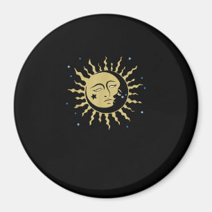 Sun Moon With 90s Witch Whimsigoth Aesthetic Magnet