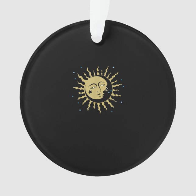 Sun Moon With 90s Witch Whimsigoth Aesthetic Ornament (Front)