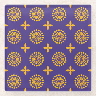 Sun Mosaic Pattern Glass Coaster
