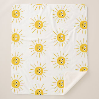 Sun motifs: vintage sketchy seamless. sherpa blanket