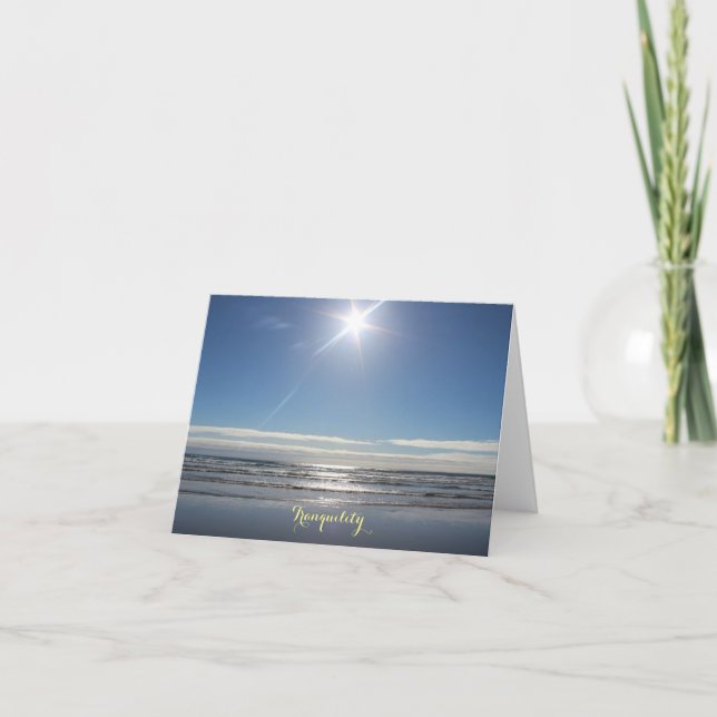 Sun ocean waves Tranquillity Note Card (Front)