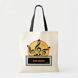 sun of musical notes . personalised tote bag
