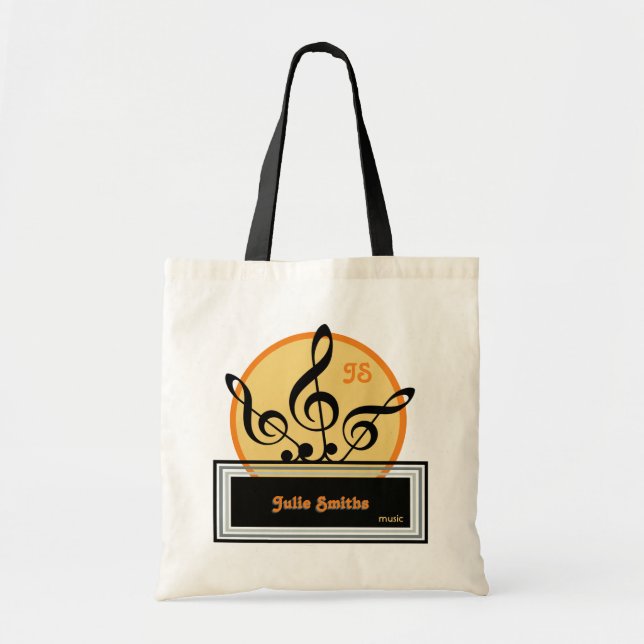 sun of musical notes . personalised tote bag (Front)
