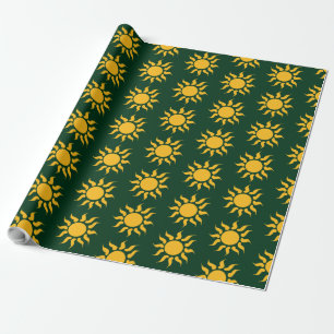 Sun on Green background Wrapping Paper