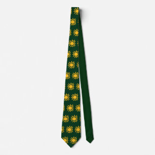 Sun on Green Neck Tie