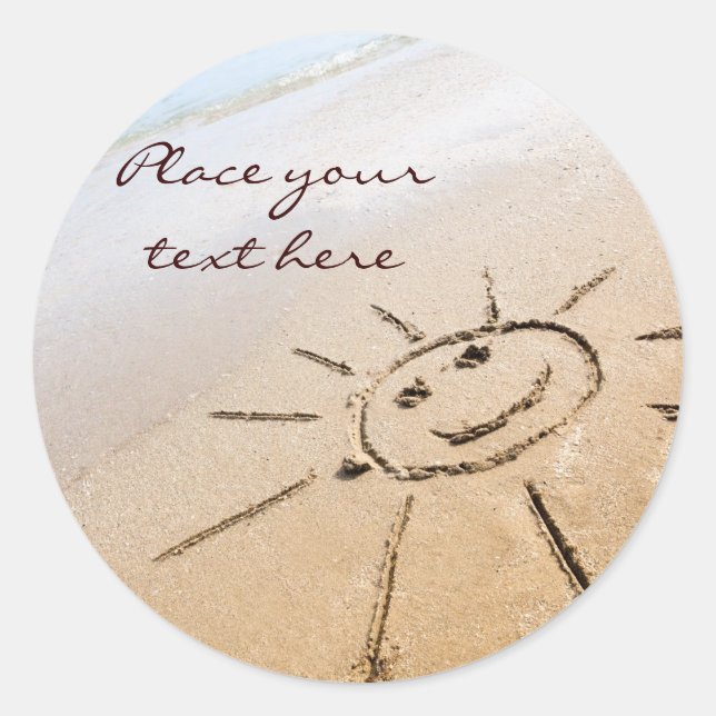 Sun On The Beach Classic Round Sticker (Front)