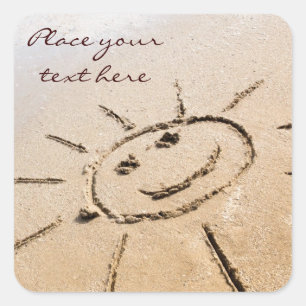 Sun On The Beach Square Sticker