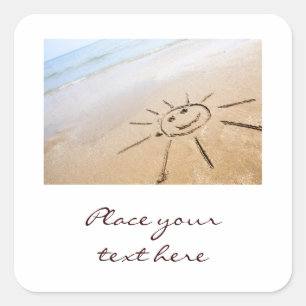 Sun On The Beach Square Sticker