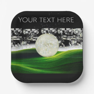 SUN ON THE MOON PAPER PLATE