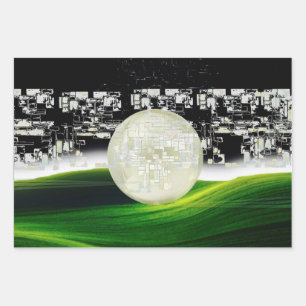 SUN ON THE MOON WRAPPING PAPER SHEET
