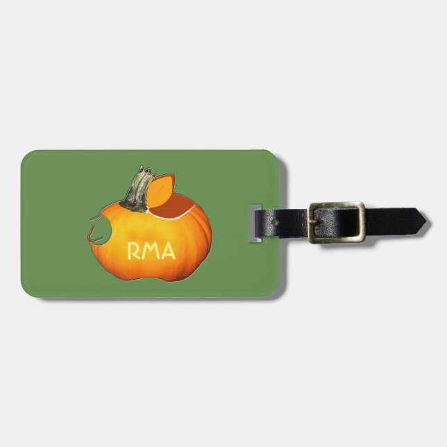 Sun Orange Pumpkin Luggage Tag (Front Horizontal)