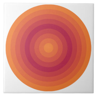 Sun Orange Viva Magenta Circles Tile