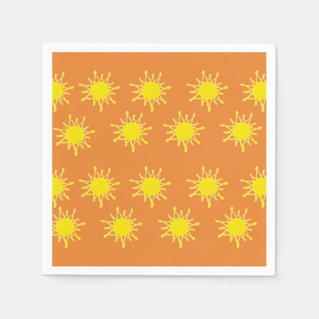 Sun Orange Yellow  Napkins (Front)