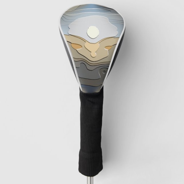 SUN OVER THE HILLS   GOLF HEAD COVER (Front)