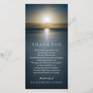 Sun Over the Ocean   Sympathy Thank You Card