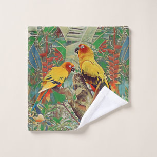 Sun Parakeets Wash Cloth