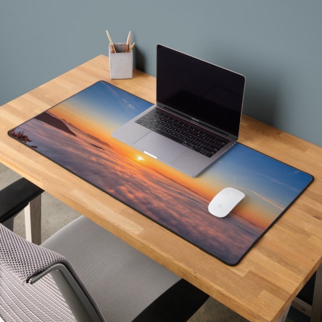 Sun peaking above clouds in the morning desk mat (Office 2)
