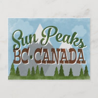 Sun Peaks Canada Fun Retro Snowy Mountains