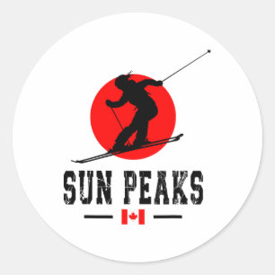 Sun Peaks Canada Ski Resort Rocky Mountains Canadi Classic Round Sticker