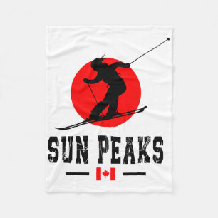 Sun Peaks Canada Ski Resort Rocky Mountains Canadi Fleece Blanket