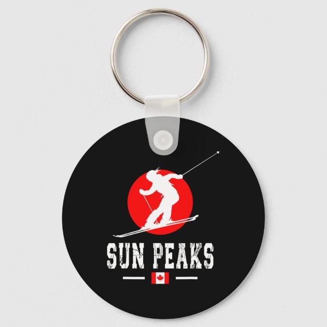 Sun Peaks Canada Ski Resort Rocky Mountains Canadi Key Ring (Front)