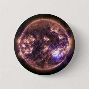 Sun power 6 cm round badge