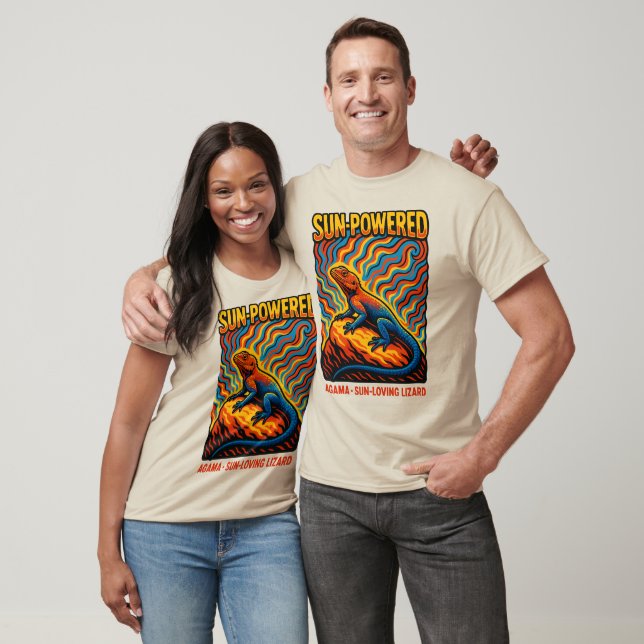 Sun-Powered Agama Lizard Art T-Shirt (Unisex)