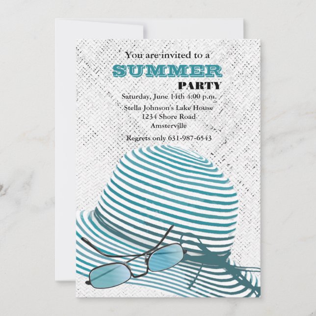 Sun Protection Summer Party Invitation (Front)