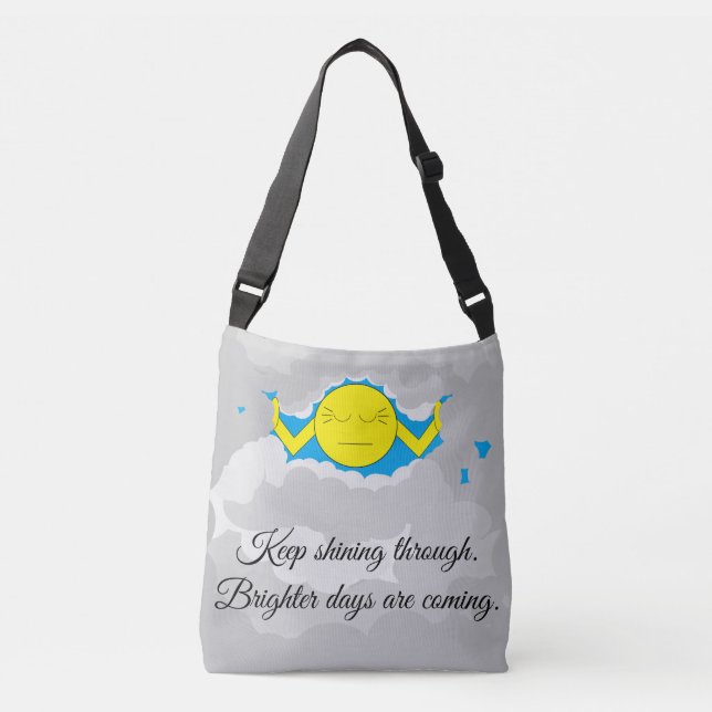 Sun Pushing Through Storm Clouds Crossbody Bag (Front)