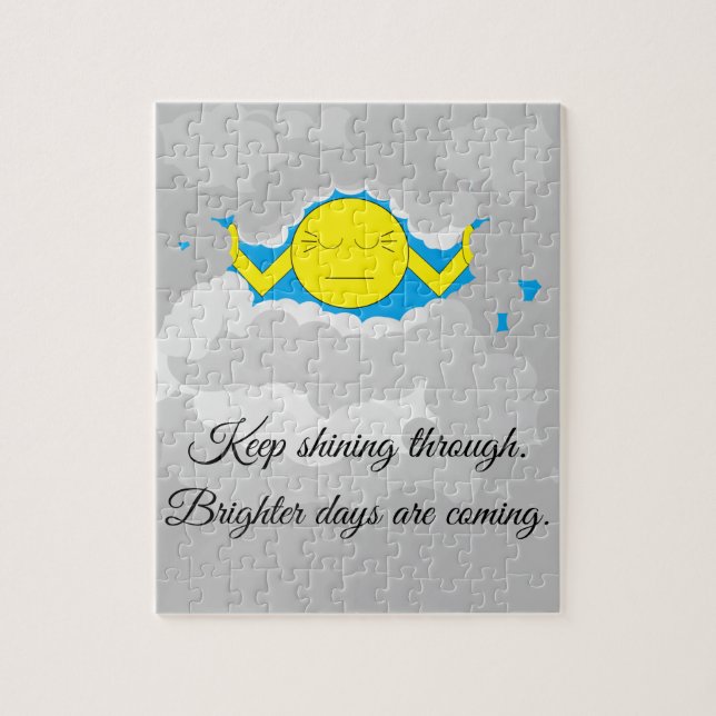 Sun Pushing Through Storm Clouds:  Jigsaw Puzzle (Vertical)