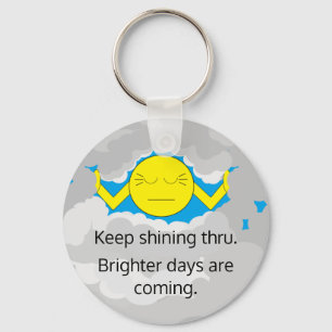 Sun Pushing Through Storm Clouds  Key Ring