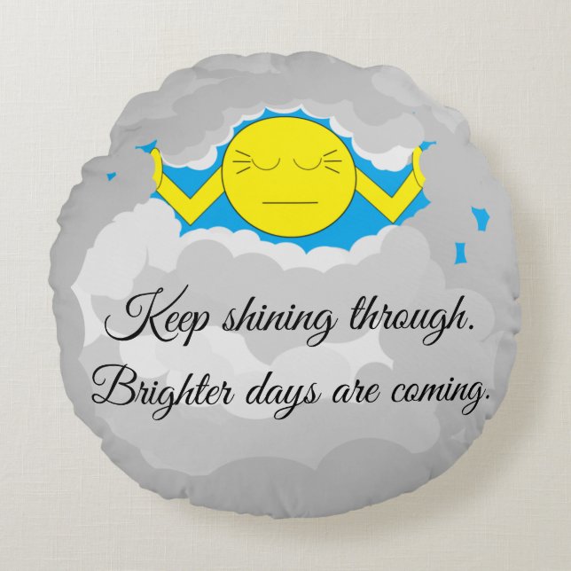 Sun Pushing Through Storm Clouds: Round Cushion (Front)