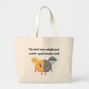 Sun Rain Brain Enlightened Mind Yellow Student Large Tote Bag