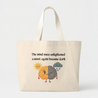 Sun Rain Brain Enlightened Mind Yellow Student Large Tote Bag