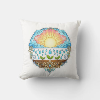 Sun Rain Growth Nature Symbol Illustration design  Cushion