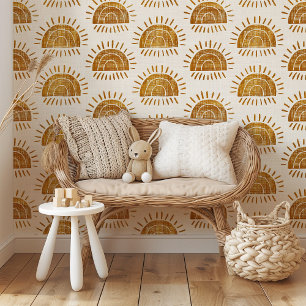 Sun & Rainbow Union Blockprint Peel & Stick Wallpaper