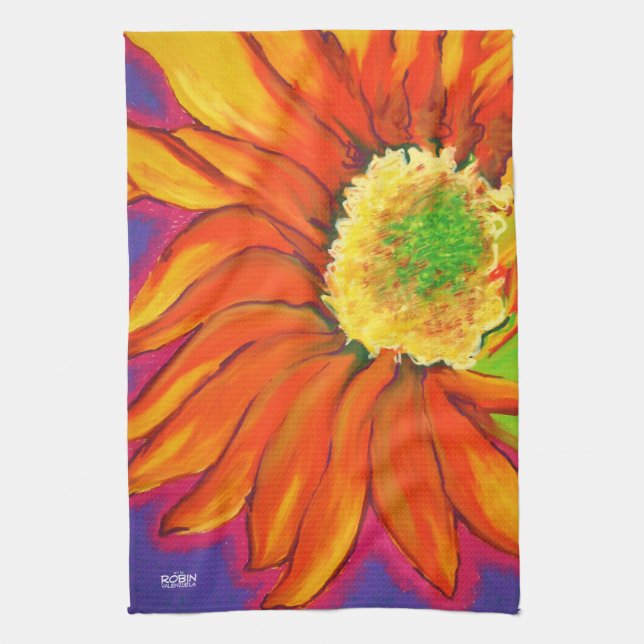 "Sun-Ray Sun-Flower" Kitchen Towel (Vertical)