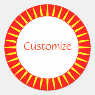 Sun Ray Template - 2 Classic Round Sticker