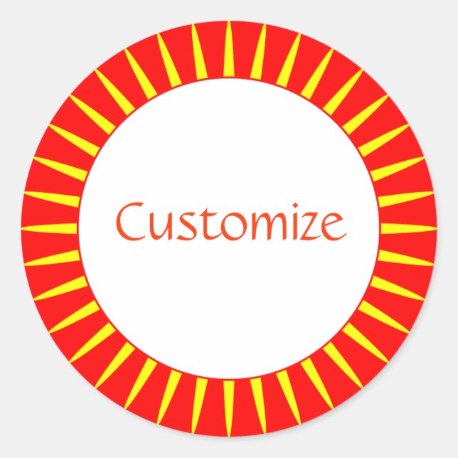 Sun Ray Template - 2 Classic Round Sticker (Front)