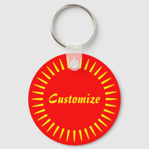 Sun Ray Template - 2 (red) Key Ring