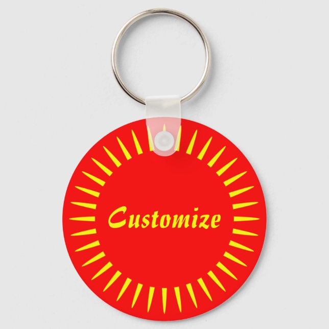 Sun Ray Template - 2 (red) Key Ring (Front)