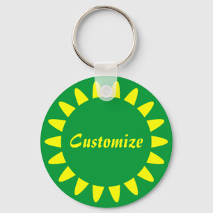 Sun Ray Template - 3 - All Green Key Ring