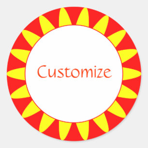 Sun Ray Template - 3 Classic Round Sticker