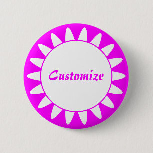 Sun Ray Template - 3 - Magenta 6 Cm Round Badge
