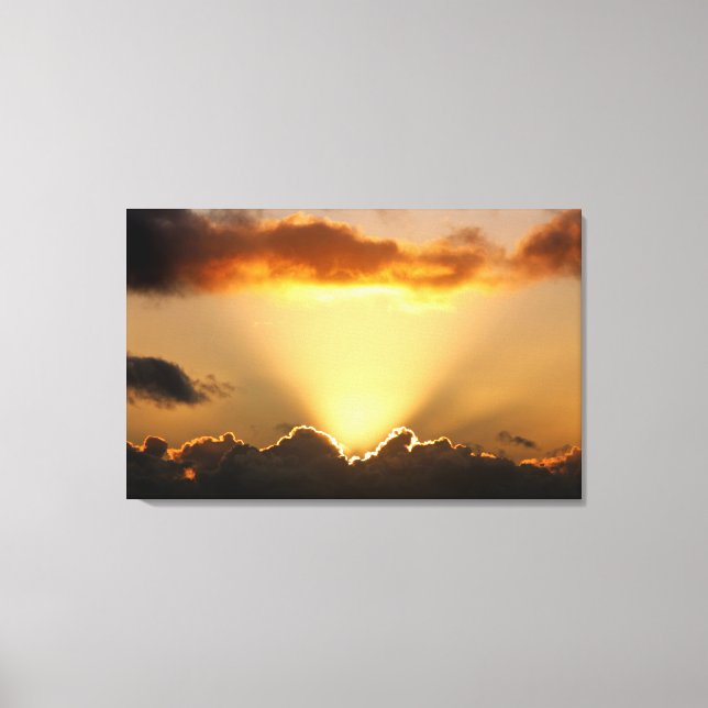 Sun rays and dark clouds canvas print (Front)