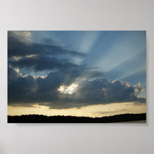 Sun  rays coming through the cloulds poster