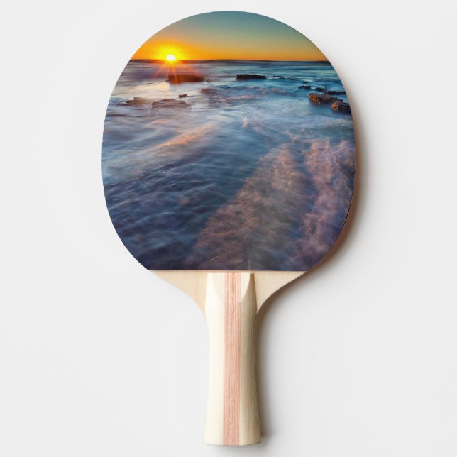 Sun rays illuminate the Pacific Ocean Ping Pong Paddle (Front)