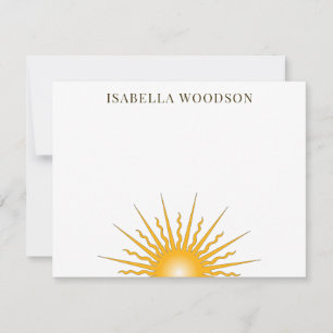 Sun Rays Name Note Card