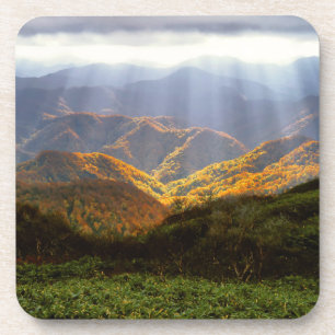 Sun Rays Over Shirakami-Sanchi Mountains Coaster