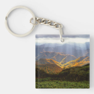 Sun Rays Over Shirakami-Sanchi Mountains Key Ring